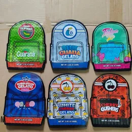 backpack boyz packing bags shaped packages 3.5g 33 zerbert gelato resealable Smell proof bag mylar plastic edibles package packaging empty pack shape