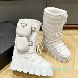 Nylon Tall Combat Ski Snow Boots Slip-On Chunky Round Toe Boot Women's Designer Fashion Lace Up Shoes Factory Factwear