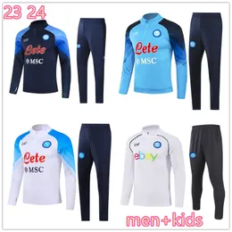 2023 2024 Napoli Half Pull Tracksuit Men Zestaw piłki nożnej 23 24 SSC Neapol AE7 D10S Suibum treningowy Formacja Tuta Chandal Squitude Jogging Mundur Survetement