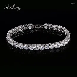 11 11 Bracciale tennis per donna con ciondolo 6mm rotondo zirconi cubici Pulseira gioielli da sposa classici Bracciale da donna12057