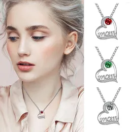 Cadenas Día de la Madre Corazón Femenino Colgante Amor Clavícula Cadena Collares Collar Exquisito Chapado 2023 Tendencia Joyería Estética Collares