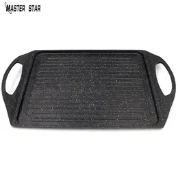 BBQ Tools Accessories Master Star Flat Fry Pan Granite Coating Non-Stick Grill Cooking Board Cast Aluminum Alloy BBQ Tools Camping Cookware 231013