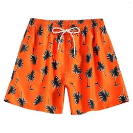 Men's Shorts Mens Swimming Trunks With Compression Liner Board Drawstring Elastic Waist Summer Beach Printed Casual Pants