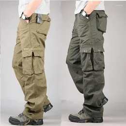 Männer Hosen Cargo Baumwolle Casual Lange Hosen 2024 Plus Multi Tasche Pantalon Homme Mode Militärische Taktische
