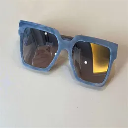 Millionaires Sonnenbrille 2179 Grauer Marmor, quadratische Sonnenbrille, silbergraues Glas, 56 mm, modische Sonnenbrille, neu mit Box239x