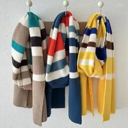 Scarves Korean For Women Autumn And Winter Thicke Knitted Scarf Unisex Size Warm Gifts Fashion Female Neck Blanket Wraps Sjaals