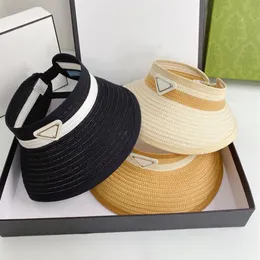 Designer uppgraderat förtjockat varumärke Sun Hat Summer Cap Outdoor UV Solglasögon Justerbar sport Golf Tennis Beach Pannband Sol Woven 254D