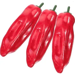Decorative Flowers 3 Pcs Cake Decorations Simulated Chili Showcase Model Realistic Food Toy Prop Botanical Po Chic Artificial Pepper