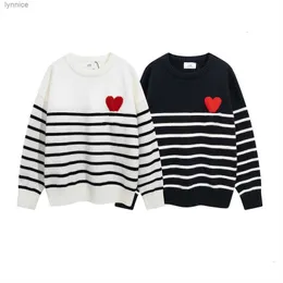 Mens Fashion Sweaters Am i De Coeur Designer Amisweater France Sweater Classic Embroidered a Heart Round Neck Loose Knit Men Women Fa T9ai