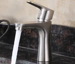 Robinets de lavabo de salle de bains SUS304 en acier inoxydable brossé et robinet mitigeur de lavabo