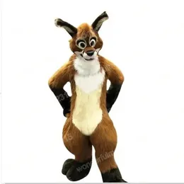 Performance Brown Husky Fox Mascot Costumes Carnival Hallowen presenter unisex vuxna fancy spel outfit semester utomhus reklamdräkt kostym