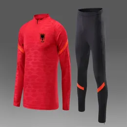 Tute da calcio da uomo dell'Albania tuta da allenamento per corsa all'aperto Kit da calcio per bambini autunno e inverno Home Logo personalizzato296q