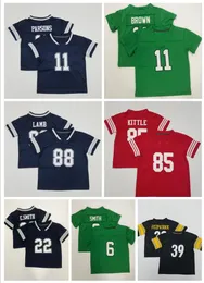 Dhgate genähte Baby-Fußballtrikots, günstige Trikots, personalisierte Babybekleidung, Ausverkaufs-Fußballtrikots, Rodgers Hurts, Bosa, Kittle, Rice, Kelce Yakuda-Trikot