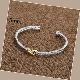 ダイヤモンドブレスレットケーブルブレスレットPulsera Luxury Jewelry for Women Men Silver Gold Pearl Head X字型カフブレスレットファヒオンジュエリー