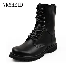 Klänningskor Vryheid Motocycle Boots Men Winter High-Top Combat Boots Men Leather For Men Casual Luxury Military Boot Army Size 38-48 231013