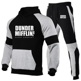 남성용 트랙복 Dunder Mifflin Paper Inc 사무실 TV 쇼 인쇄 패션 정장 스포츠웨어 조깅 트랙 슈트 달리기 후드 P250C