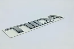 3D -bilemblem för Nissan Tiida Letter Logo Silver Auto Bakre stam Badge Name Plate Sticker2120233