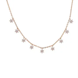 2018 neue Mode Drop Star Floer Choker Halskette Gold Star Halskette für Frauen süßes Mädchen sexy zart glänzend cz Station Layerchoke188O