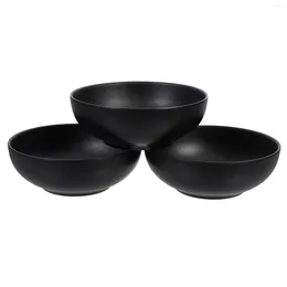 Conjuntos de louça 3 pcs preto fosco tigela pequena tigela de sopa de plástico restaurante molho doméstico arroz servindo casa mini melamina cozinha atrito