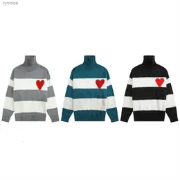 2023 Hoher Kragen Frankreich Modedesigner Amisweater Pullover Am i De Coeur bestickter Rollkragenpullover mit Herzmuster für Herren 3rwi