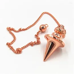 Pendant Necklaces SongLong Pendule Healing Pyramid Spiritual Reiki Pendulum For Dowsing Copper Meatl Charms Chakra Amulet