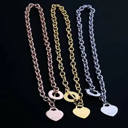 Europe America Fashion Men Lady Women Titanium steel Engraved Letter Heart OT Buckle Thick Necklace Bracelet 3 Color323T