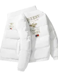 2023 Europa und Amerika leichte Luxus-Axyri-Winter-Daunenjacke mit Baumwollpolsterung, Designjacke für Herren, kleine Bienenstickerei und mit Baumwolle verdicktes Herrenoberteil in Übergröße