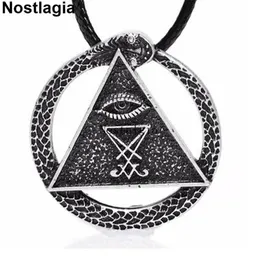 Nostalgia Sigil of Lucifer Geometric Necklace All Seeing Eye Pendant Pagan Wicca Amulet Church of Satan Jewerly Woman231Z