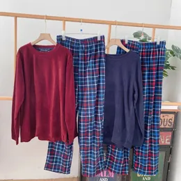 Mäns sömnkläder vinterlånga ärmar pyjamas för män polära fleece byxor pullover pyjama set tunt andningsbara bekväma