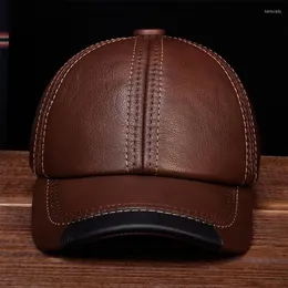 Boll Caps HL100 Aorice Brand Real Cow Skin Leather Baseball Hats Men's äkta Cap HAT223D