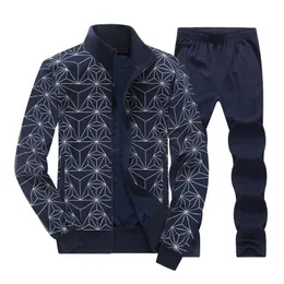 Männer Trainingsanzüge Set Frühling Herbst Neue Mode Druck Plus Größe Trainingsanzug Männer Jacke Hose Sweatsuit 2 Stück Set Herren kleidung250w