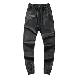 خريف الشتاء الرجال Hiphop Dance Pants Pu Leather Joggers Black Red Silver Mens الركض غير الرسمي للعرقات الهيب هوب سراويل الحجم 3220J