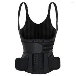 Women's Shapers Women Latex Waist Trainer Body Shaper Plus Size Straps Steel Bones Workout Sauna Trimmer Neoprene Slimming Exercise Corset