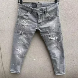 DSQ PHANTOM TURTLE Jeans uomo moda classica Hip Hop Rock Moto Jeans uomo design casual strappati Jeans skinny denim effetto consumato256n