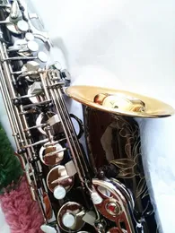 العلامة التجارية Mark VI Alto Saxophone E-Flat Music Music Instrument Black Nickel Silver Key Sax Golden Horn مع شحنة علبة القصب