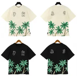 Mens Camisetas Palmtree Imprimir Tee Algodão Gola Redonda Solta Hip Hop Manga Curta T-Shirt Moda Masculina Casual Alfabeto Impressão T-Shirts256L