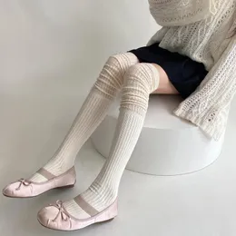 Meias femininas outono inverno estilo japonês cor sólida longa coxa alta lolita kawaii joelho