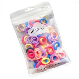 Acessórios de cabelo multicolorido 50pcs scrunchies rabo de cavalo faixas de borracha crianças anéis estilo coreano corda