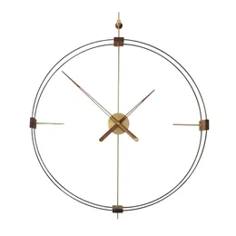 Doppio anello unipolare con scala 3/9 Orologio da soggiorno con personalità minimalista spagnola Orologio da parete decorativo di lusso leggero e creativo Orologio silenzioso di arte moderna semplice