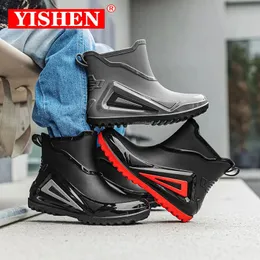 Boots YISHEN Rain Boots Child Girls Boys Ankle Rain Boots Waterproof Kids Water Shoes Students Teenagers Rubber Shoes Botas De lluvia 231013