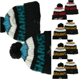 Berretti di lusso SHARKS Beanie Hockey designer Winter Bean uomo e donna Fashion design cappelli lavorati a maglia autunno berretto di lana lettera jacquard unisex caldo teschio Sport cappello lavorato a maglia