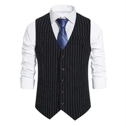 Hela Slim Fit randiga klänningsvästar för män bra Qaulity Mens Suit Vest Male Waistcoat Casual Size 3xl215U