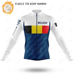 Fahrradjacken Winter-Radsportbekleidung für Herren Belgien Langarm-Radtrikots MTB Thermofleece Ropa De Ciclismo Warme Fahrradjacke 231013