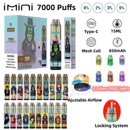 OEM Custom Imini 일회용 도매 vape 바 펜 20 과일 맛 퍼프 플러스 600 2500 3000 4000 6000 7000 8000 100000 12000 15000 퍼프