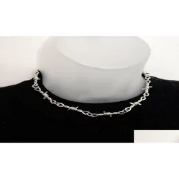 Correntes estilo punk farpado gargantilha de aço inoxidável colar hiphop mulheres039s acessórios gótico homens jóias unisex 2021 g530789 dhby6