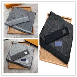 Nya designer halsdukar sätter modedesign beanie hatt halsduk set ull mäns skanning hattscarves set kvinnor mens vinter varm ull stickad halsduk hatt set långa sjalar