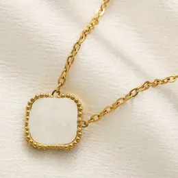 Moda 4/quatro folhas trevo colares pingente colar de luxo mãe de pérola banhado a ouro 18k corrente de ouro colares femininos joias de noivado zl071