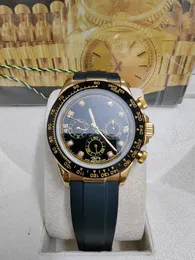 Relógios clássicos masculinos 40mm dial relógio automático com modelo de caixa relógio mecânico redondo pulseira de borracha relógio de pulso de luxo relógios de safira natal 66