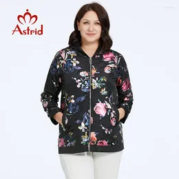 Women's Jackets Astrid Jacket Thin Windproof Coat Oversized Fashion Flower Print Trends Female Windbreaker With Zipper Hooded Streetwear