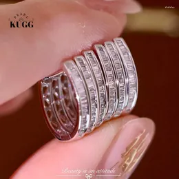 Серьги-кольца KUGG, белое золото 18 карат, 0,20 карата, настоящий натуральный бриллиант для женщин, вечерние ювелирные изделия, блестящий минимальный стиль INS